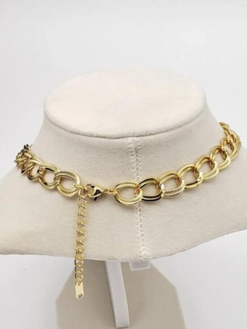 Authentic Louis Vuitton Gold Padlock w/ Unbranded Fashion Stainless Steel Chain